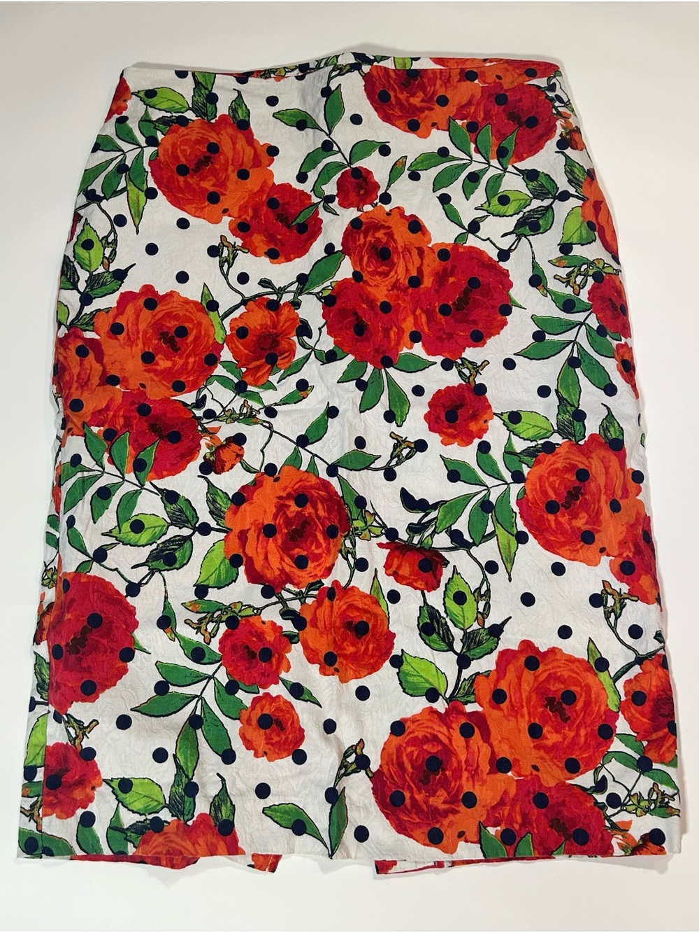 New York & Company 7th Avenue Floral Polka Dot Pencil Skirt Size 10